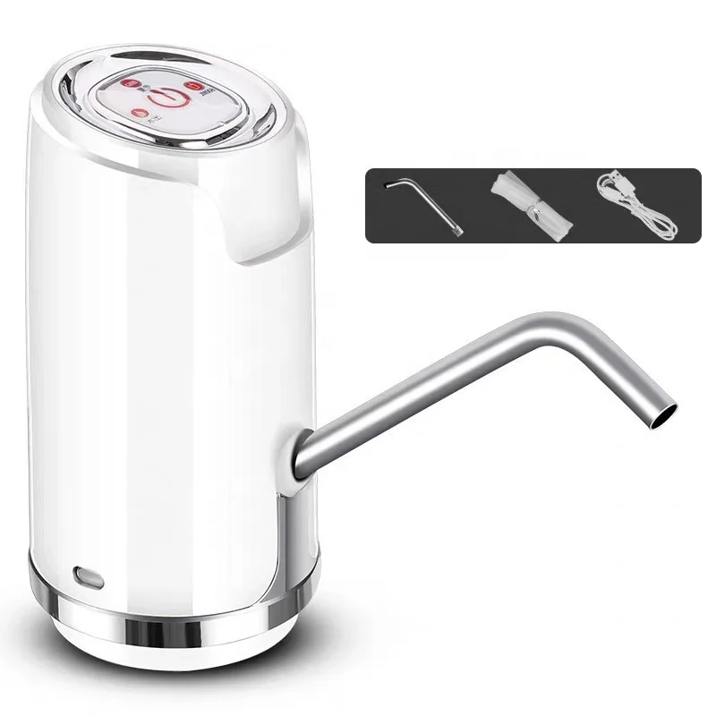 Portable USB Electric Water Dispenser Pump Automatic Stand Battery Home Office Outdoor Use Barreled Water Intake Pump Cold Water