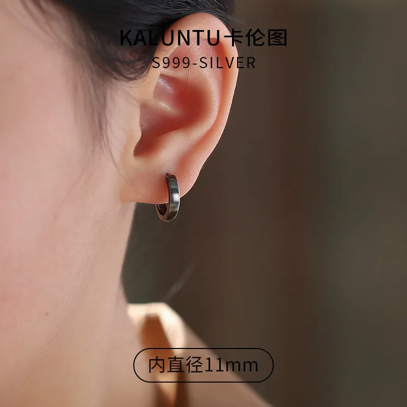 Factory Wholesale 925 Silver Hot Sale Korean geometric hoop Earrings Simple Temperament  Semale Sexy Jewelry for men Gift