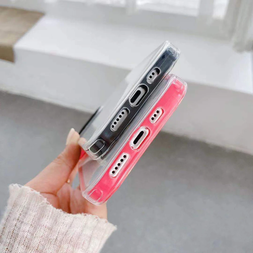 Оптовая продажа с фабрики прозрачный 3 в 1 чехол цветной рамкой противоударный для моделей Iphone