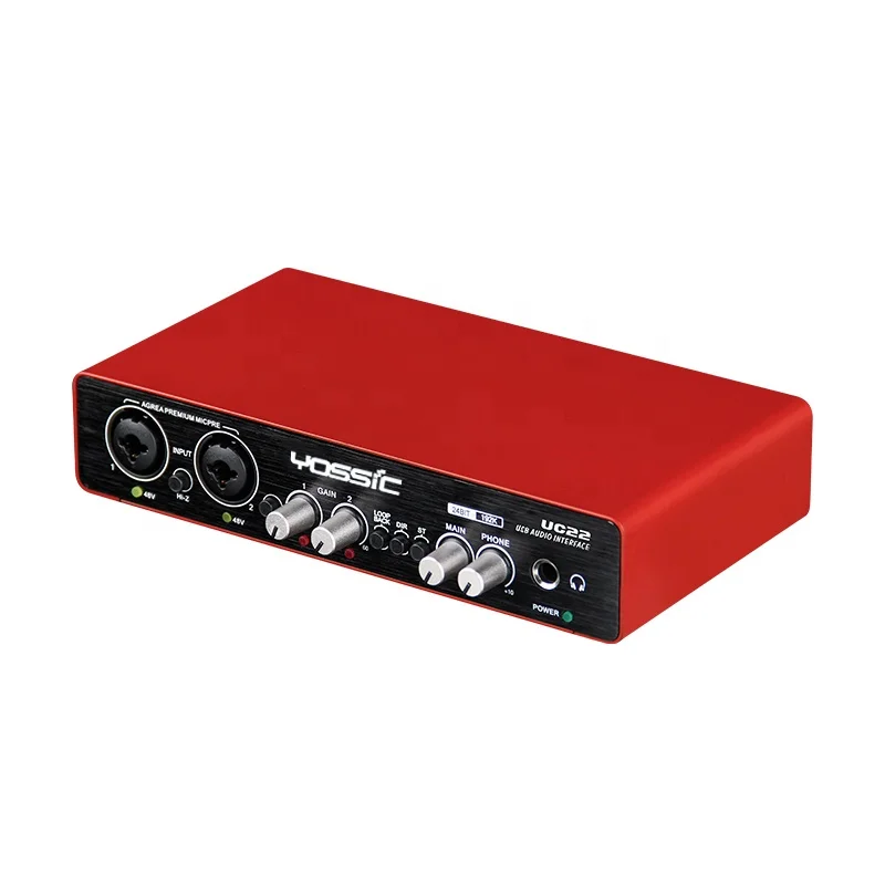 2022 new arrivals high quality red sound card usb audio interface for studio recording and music creation