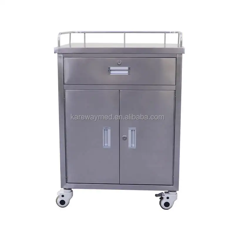 China Guangdong Foshan Stainless Steel Hospital Usage Medicine Trolley Cart