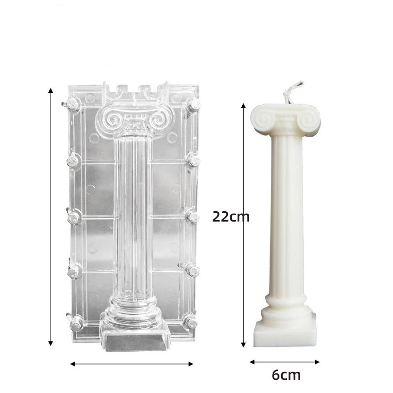 Stock supply making wax plastic column cylindric pillar candle mould custom polycarbonate church cylinder taper candle mold