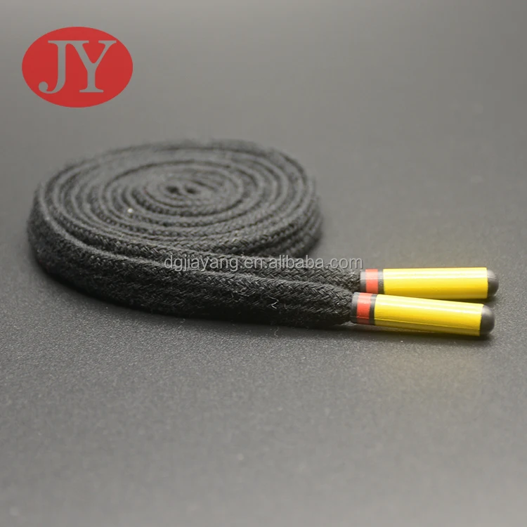 flat polyester rope with plastic aglet tipping for shoelace hoodies drawstring rope cord aglet ends sport pants waist rope