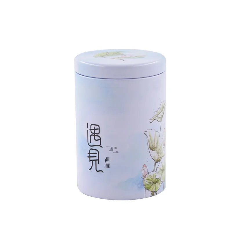 Round Tube Can Box Tea Packaging Cans Tea Tin with Plug Lid Metal Tinplate Circular Square Customized Logo Packing Longbosen