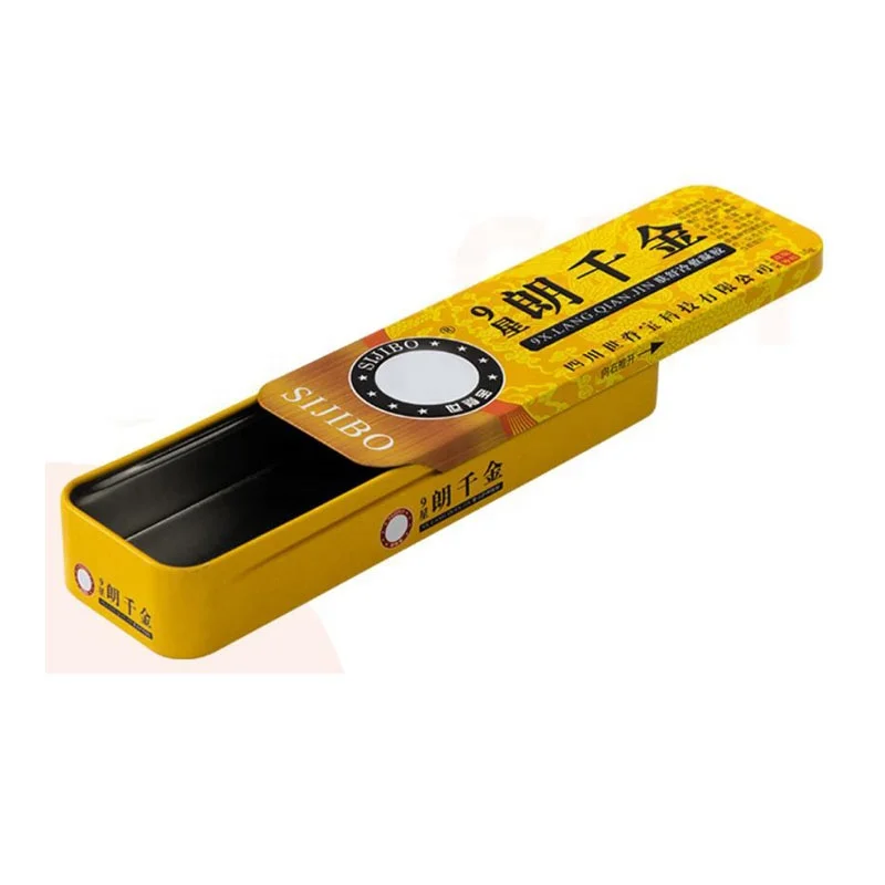 Rectangular Tinplate Box Mini Gift Packing Tin Can Candy Chewing Gum Cute Design Slid Cover Medicine Tin Box