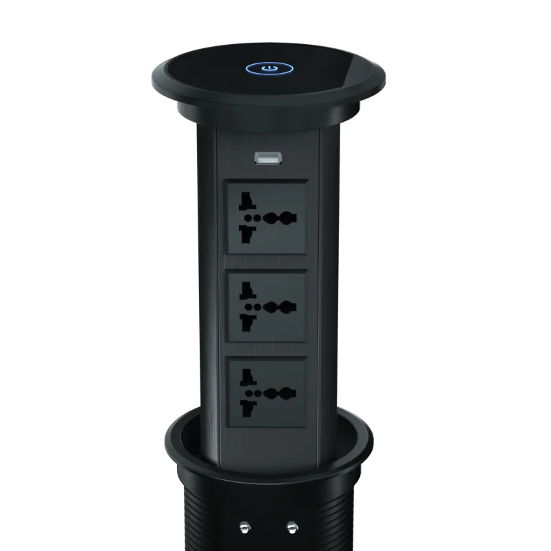 Retractable Push Up Plug Socket 3 Gang Smart Round Universal Extension outlet socket