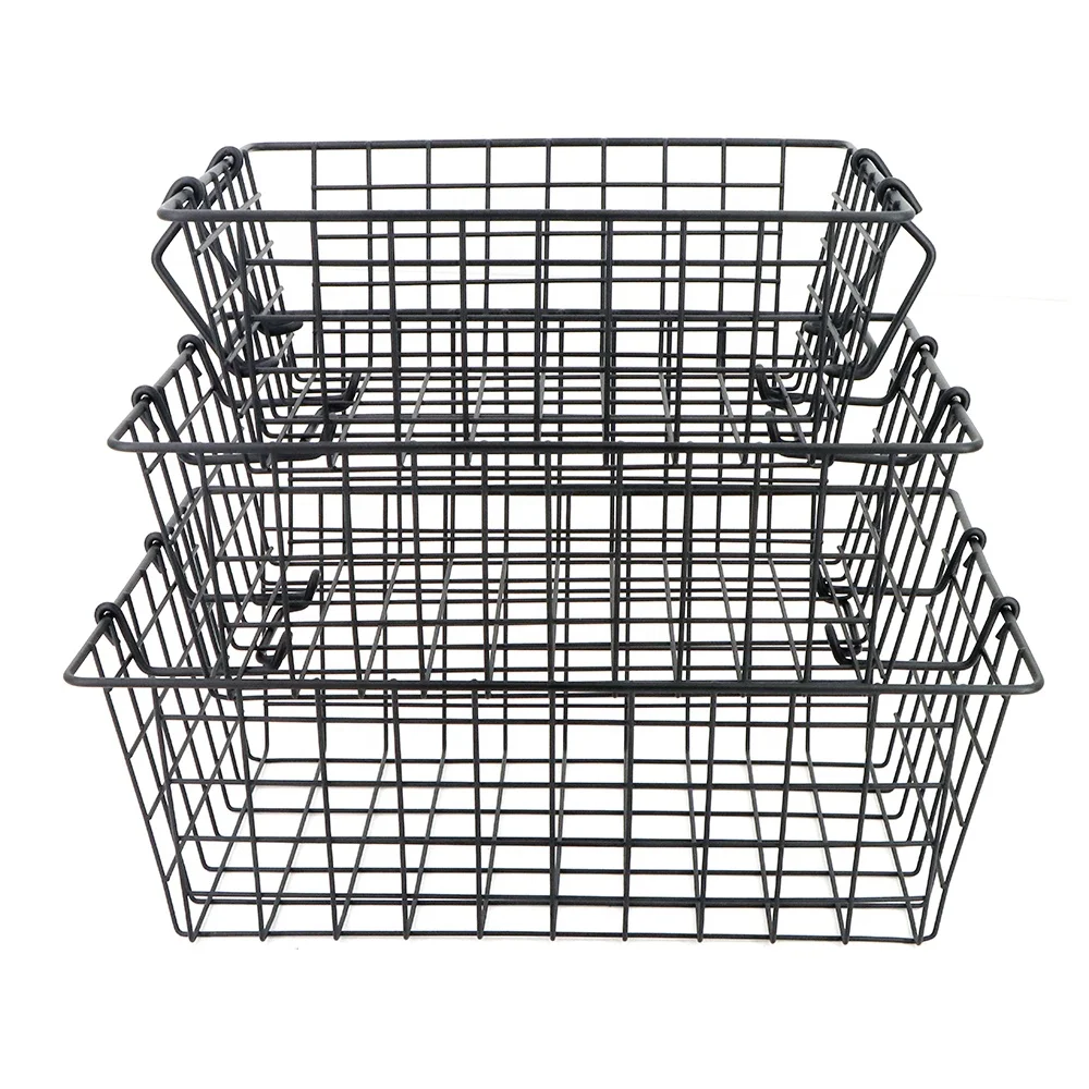 Customized Home Decor Household Multifunction Metal Iron Wire Mesh Basket Kitchen Vegetable Storage Baskets With Handle