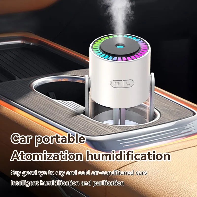 2025 New Design Portable Colorful Light Mini Spray Mist H2o Air Humidifiers Portable Usb Ultrasonic Shake Head Car Humidifier