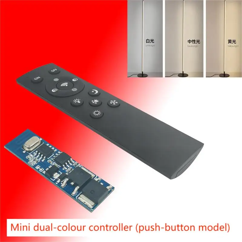 Two-Color Temperature Dimmer Mini 12V/24V Remote Control Belt Controller Low-Voltage Remote for Two-Color Lighting