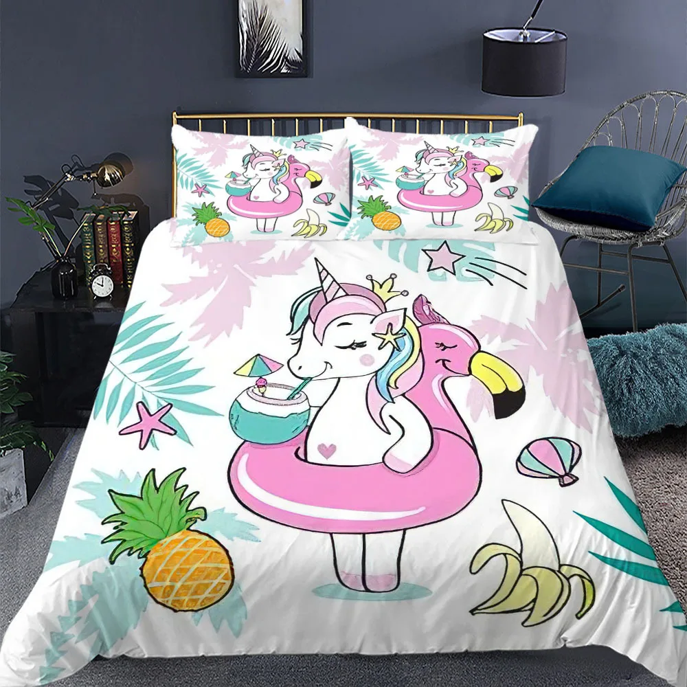 Classic 3d Unicorn Bedding Rainbow Pony Fashion Duvet Cover Of Home Textile Products