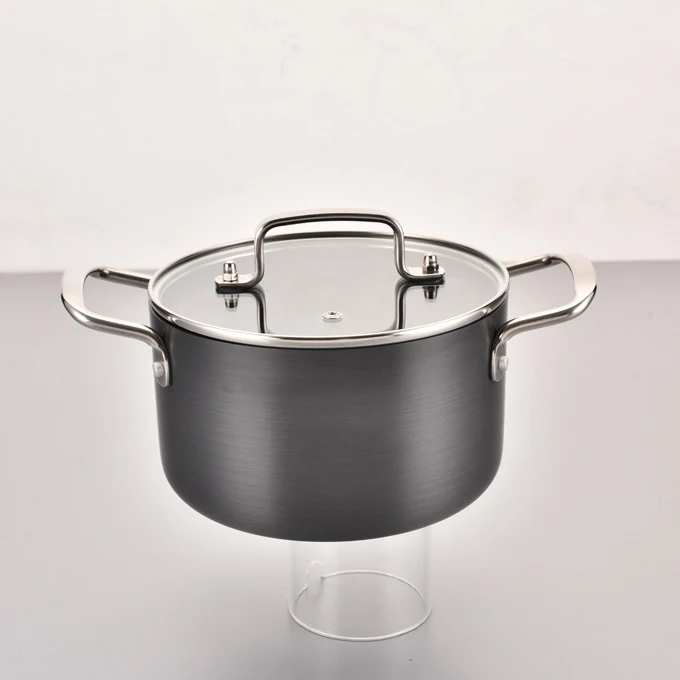 8pcs Hard Anodized Cookware Set Non Stick Coating Sauce Pan and Pot Ceramic cookware set with glass lid