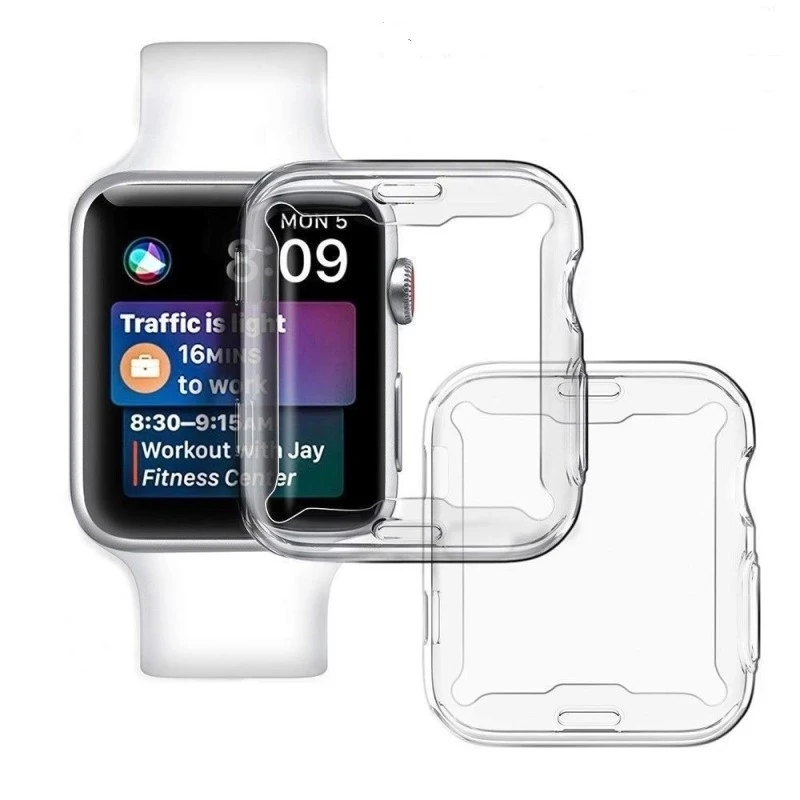 Luxury TPU Clear Watch Cover Case For apple Watch 38 40 42 44 Screen Protector For Watch Case Series 6 5 4 3 SE Silicone Cover