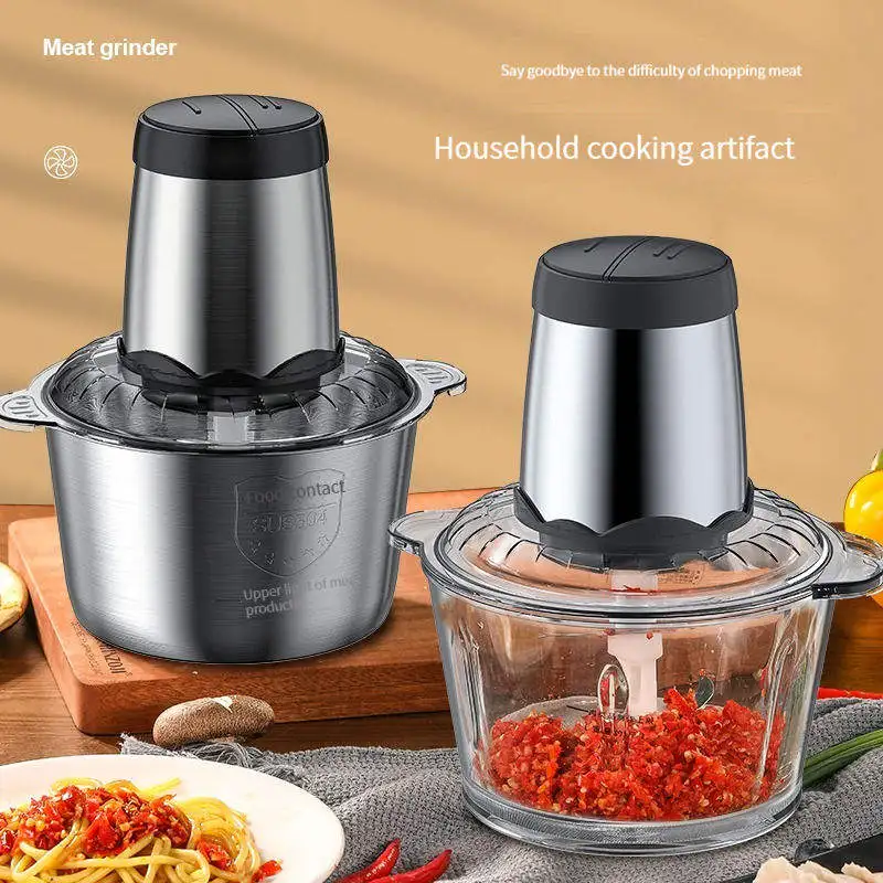 2L Electric Stainless Steel Machine Food Processor Chopper Meat Grinders