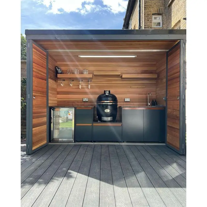 304 Stainless Steel Outdoor Kitchen Island With Kitchen Sink Cabinet