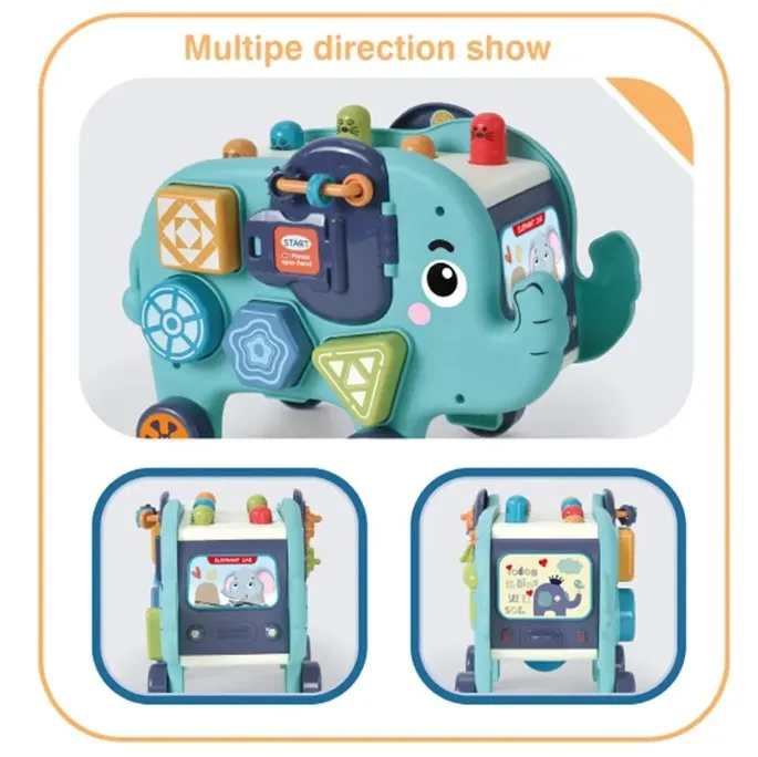 Multifunction Elephants Car Educational Whack A Mole Play Hamster Montessori Toy Shape Matching Game For Baby