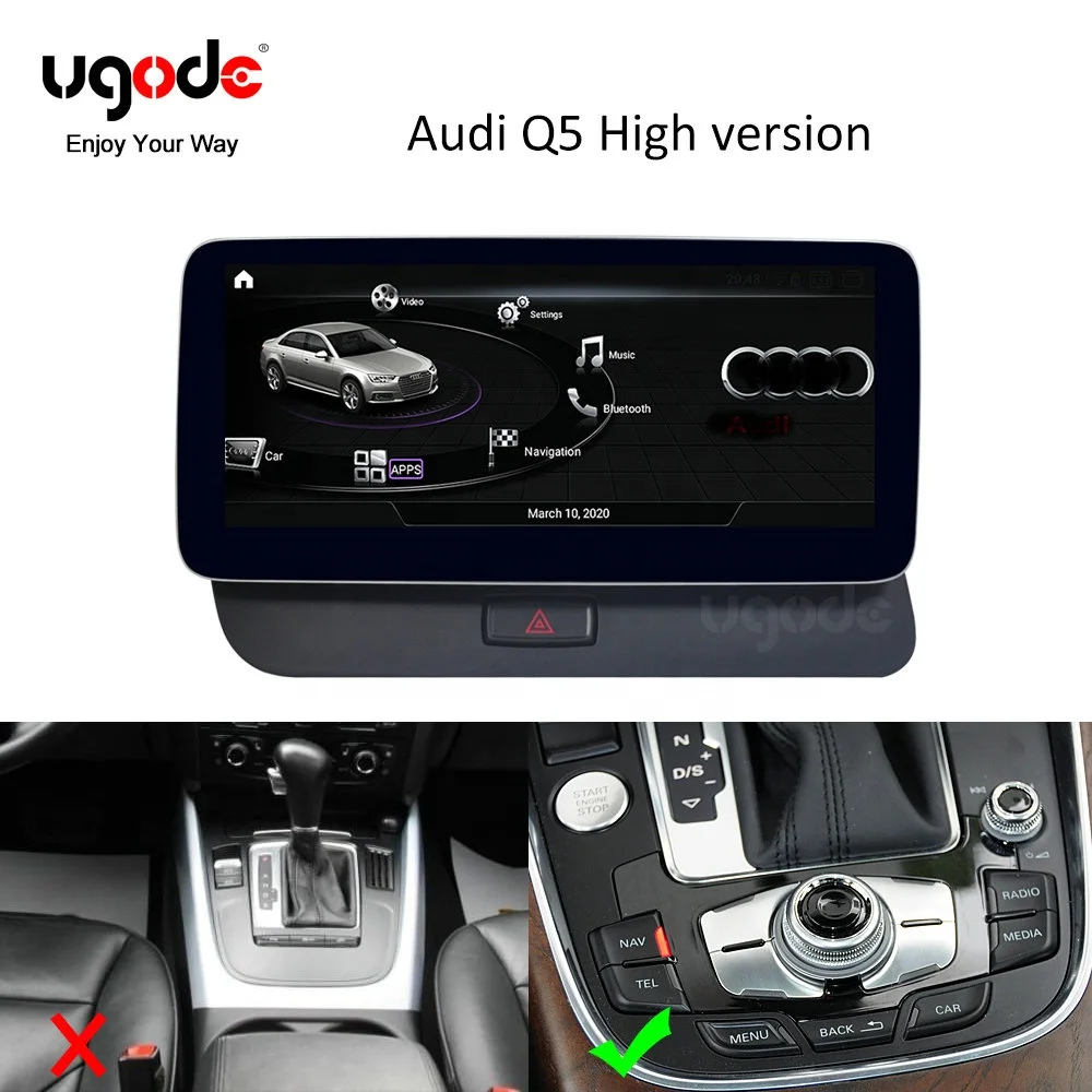 Ugode Android 10.0 10.25inch Screen Car Multimedia Stereo Video Player for AUDI Q5 LHD high level