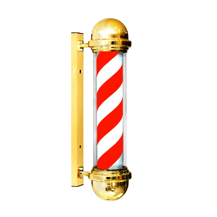 Black and white barber pole for salon shop Hair barber equipment Durable Led salon pole for sale