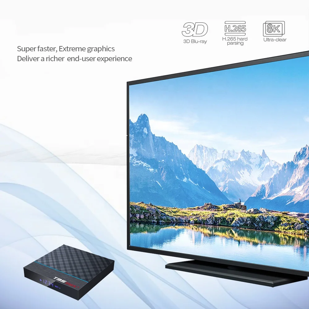 WISTAR TV BOX T95 MAX set top box 64GB Android 9.0 Dual WIFI+BT 8k HD network