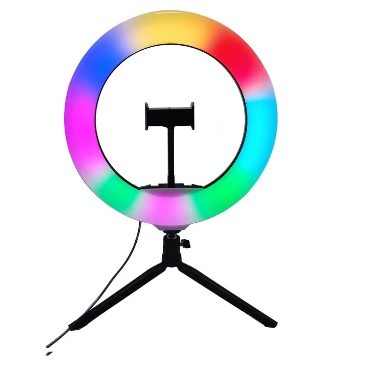 Wholesale 6-18inch RGB Selfie Ring Light Circle Fill Light Dimmable Lamp RGB Photography Ring Light Phone Stand