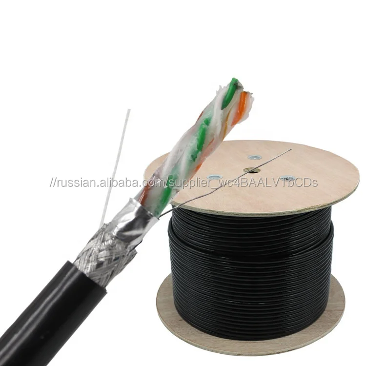 SFTP желе заполнены Cat6 23AWG 4 пары одноцветное медь водонепроницаемый прямые похороны открытый сетевой кабель cat 6