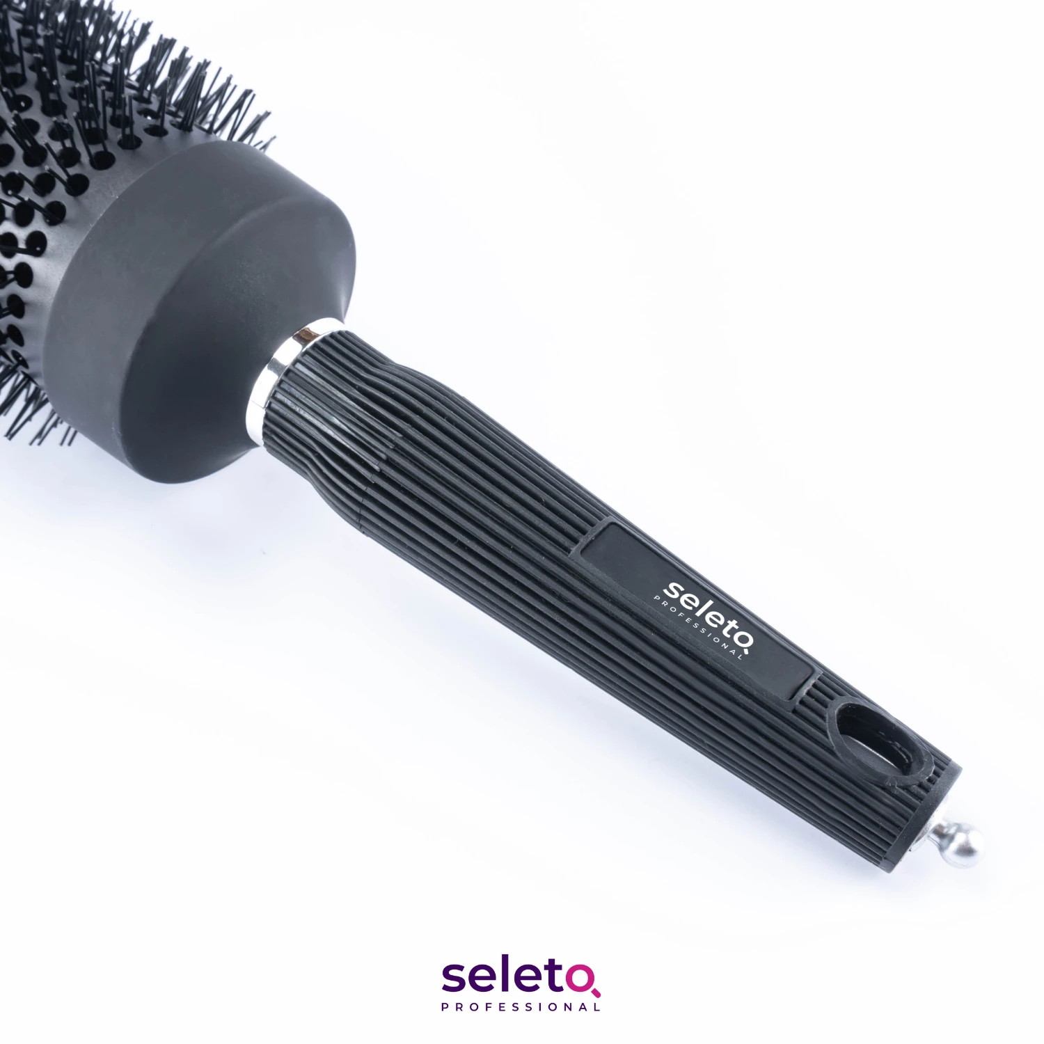 Natural Boar Bristle Round Hair Rolling Brush Wooden Handle Hair Comb For Drying Styling Curling