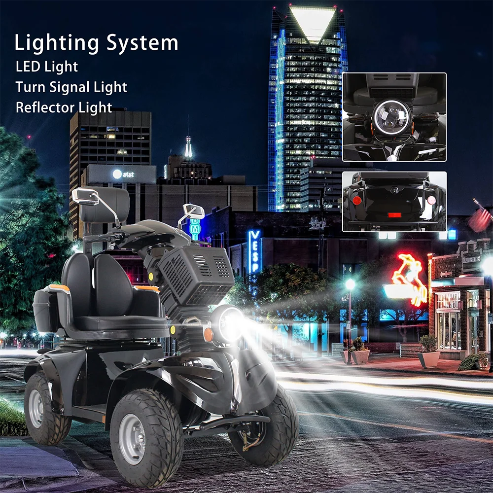 KSM-910B Comfortable and Convenient Electric Travel Double Seat Heavy Duty 4 Wheel Best Electric Mobility Scooter for Elderly