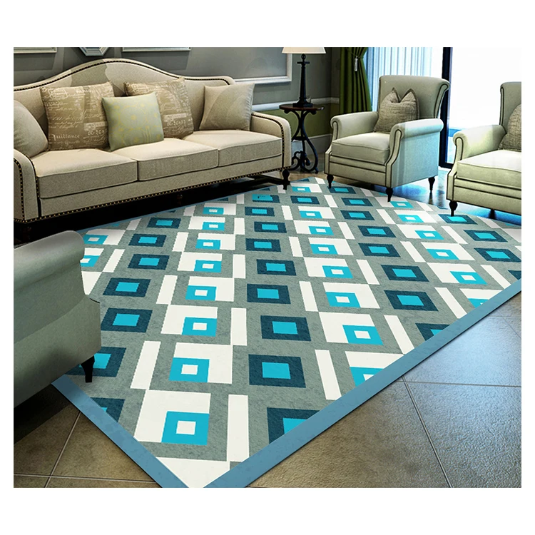 Geometrical nordic fluffy soft plush area rug house carpet floor multi color tufted carpet