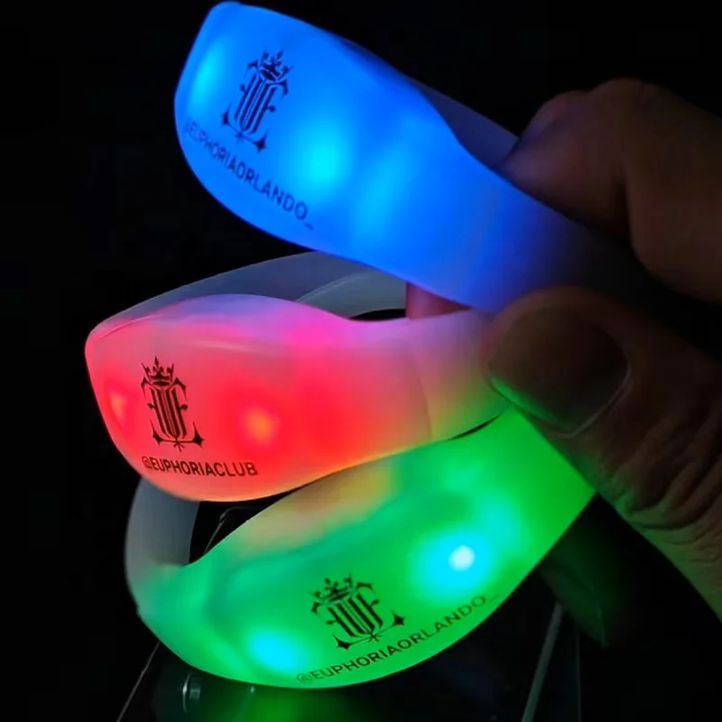 silicone led bracelet security bracelet led party maximum 10 DMX address glowing silicone wristband rfid nfc bracelet