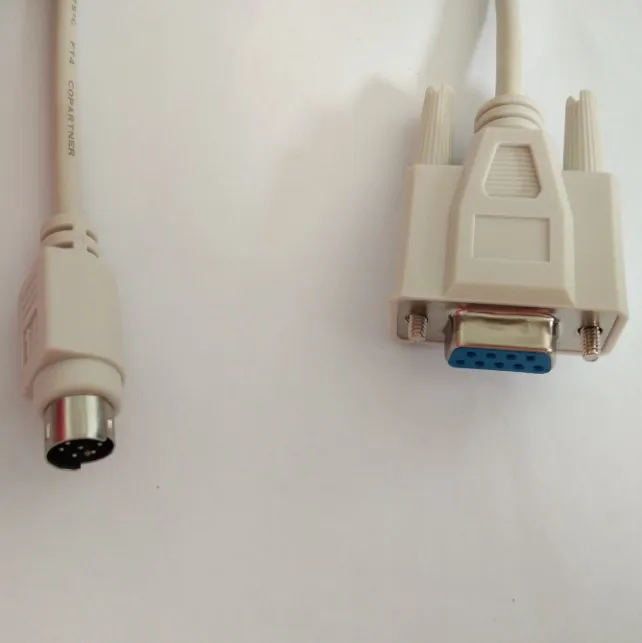 
8 pin mini din male to RS232 DB9 Female PLC programming cable 