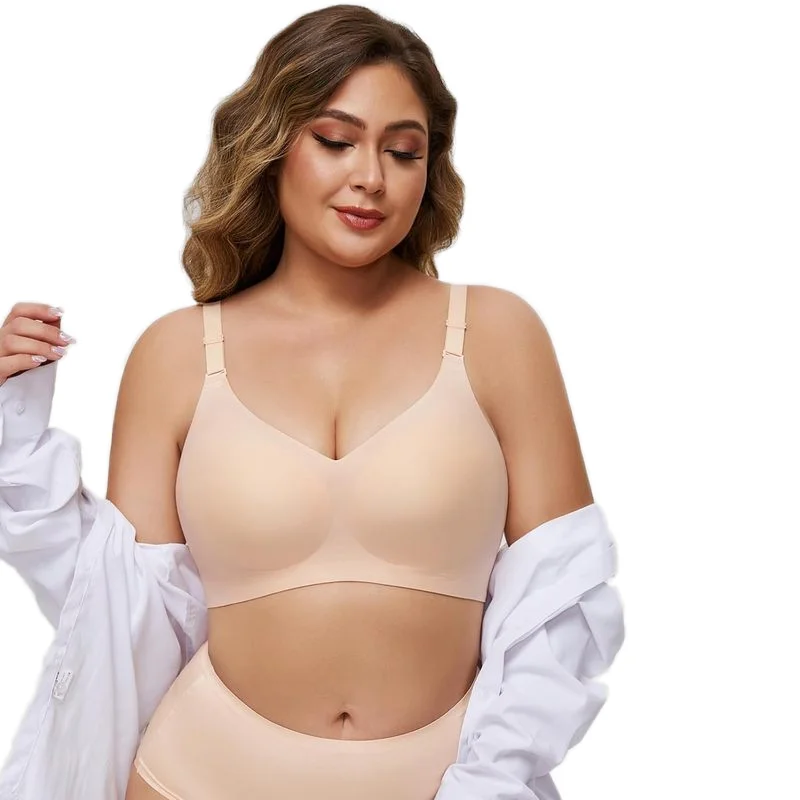 1032# Women breathable seamless daily push-up bra comfortable soft one - piece wireless front close solid pattern sexy practical