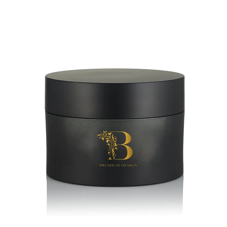 Matte Black 15g 30g 50g 100g 120g 150g 200g 250g round plastic Cream cosmetic scrub Jar with black lid