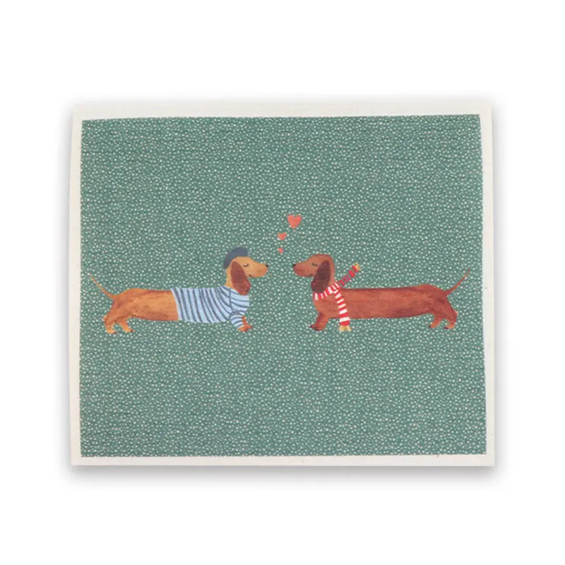 Custom Dish Towels Printed Cellulose Cotton Swedish Sponge Dish Clothes Towel Cellulose Dish Cloth Customized