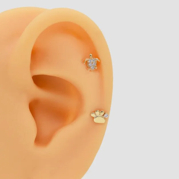 Серьги из нержавеющей стали для пирсинга, различное золото, хрящевая ткань 18 г