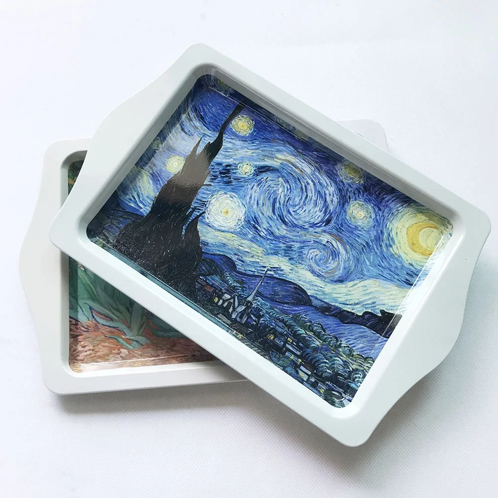 GRETA WAVE Museum Collection  Wholesale Decoration Custom Printed Food Metal Serving Tray