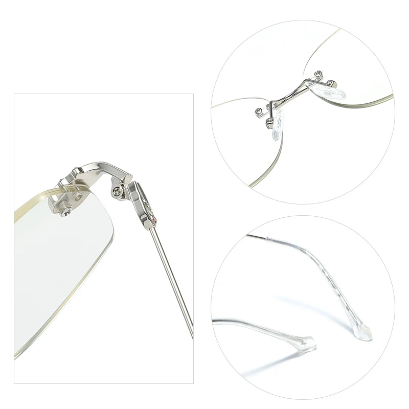 Fashion Rimless Reading Glasses With Diamond Wholesale Reading Small Characters Anti-blue Light Reading Glasses