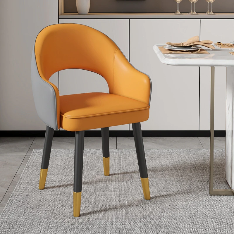 Hot sale  living room furniture luxury navy Nordic modern arm chair wooden legs pu leather sofa chairs for living room