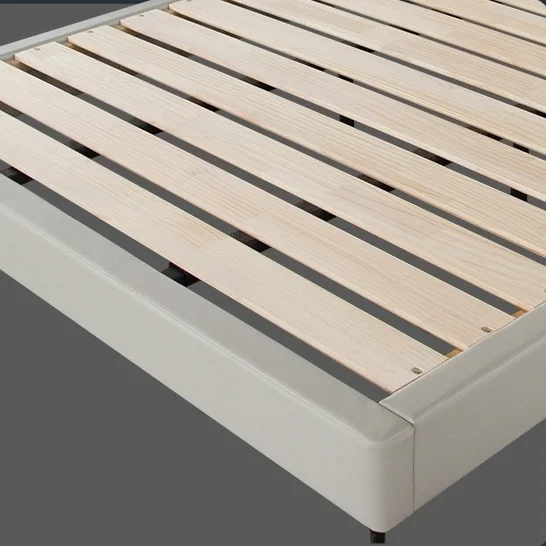 Кровать Queen и King Size популярная кожаная современная простая двуспальная кровать Главная спальня каркас светлая Роскошная мягкая для свадебной спальни