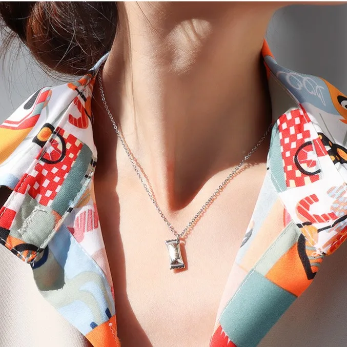 Lovely Stainless Steel Sweets Candy Shape Pendant Sweet Cute Necklace
