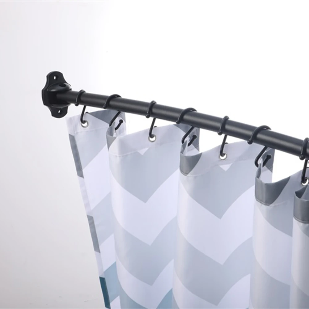 Curtain Rod Factory Price Adjustable Black Extra Long Curved Shower Curtain Rod SS304