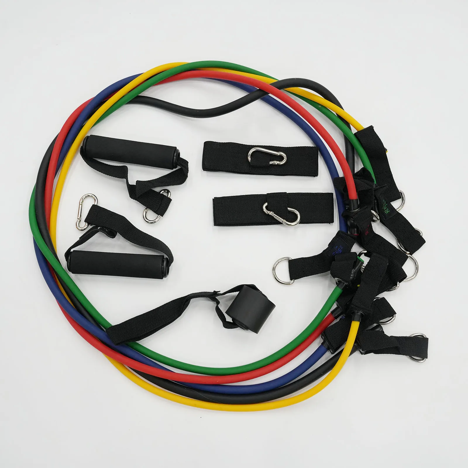 11-Piece Latex Fitness Elastic Tube Set Pull Rope Resistance Band and Tension Straps for Yoga and Strength Training