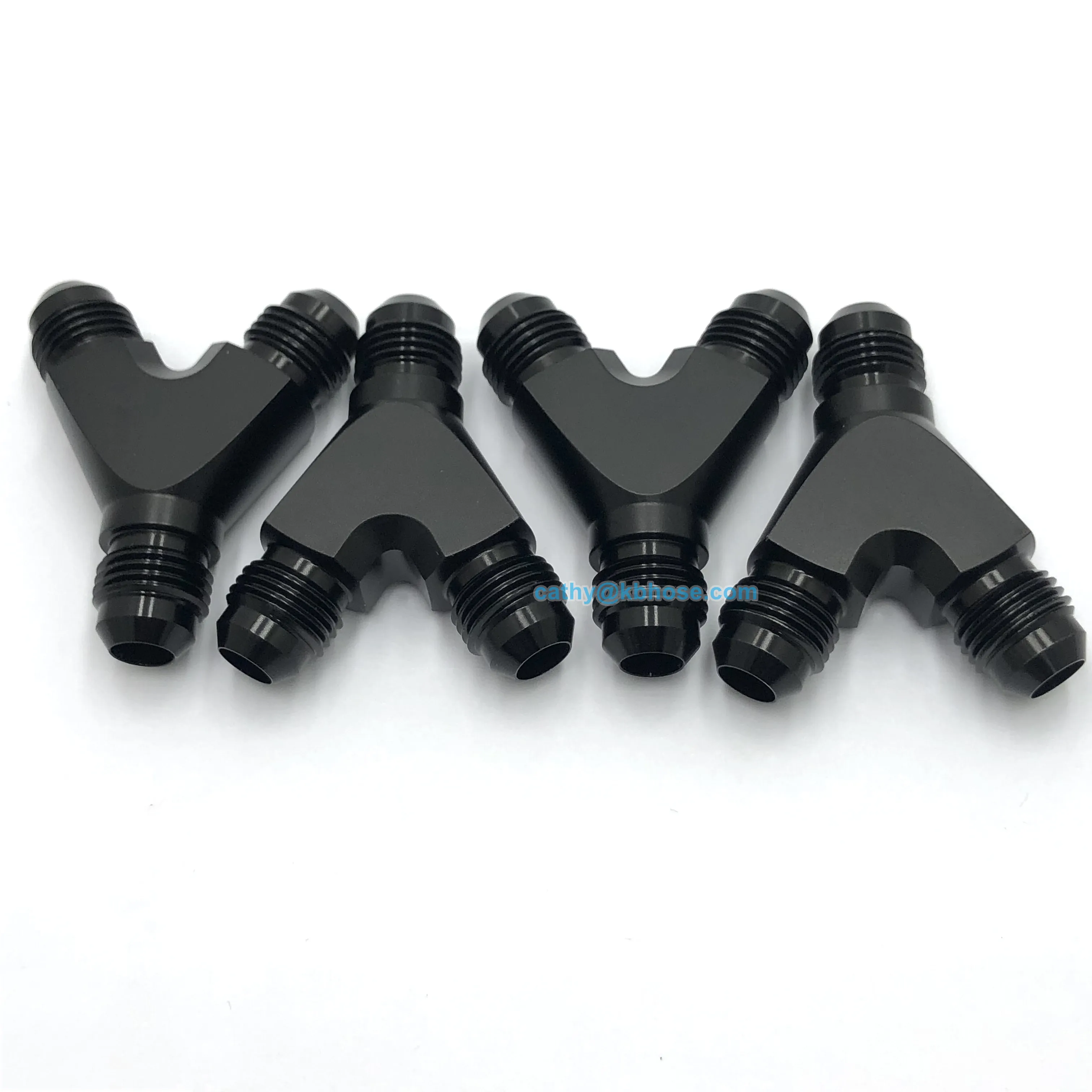 Aluminum 6AN Male to 2*AN6 3 Ways Y Fuel Hose Tube Connector Male Flare Coupler Union Y Block Fitting Adapter