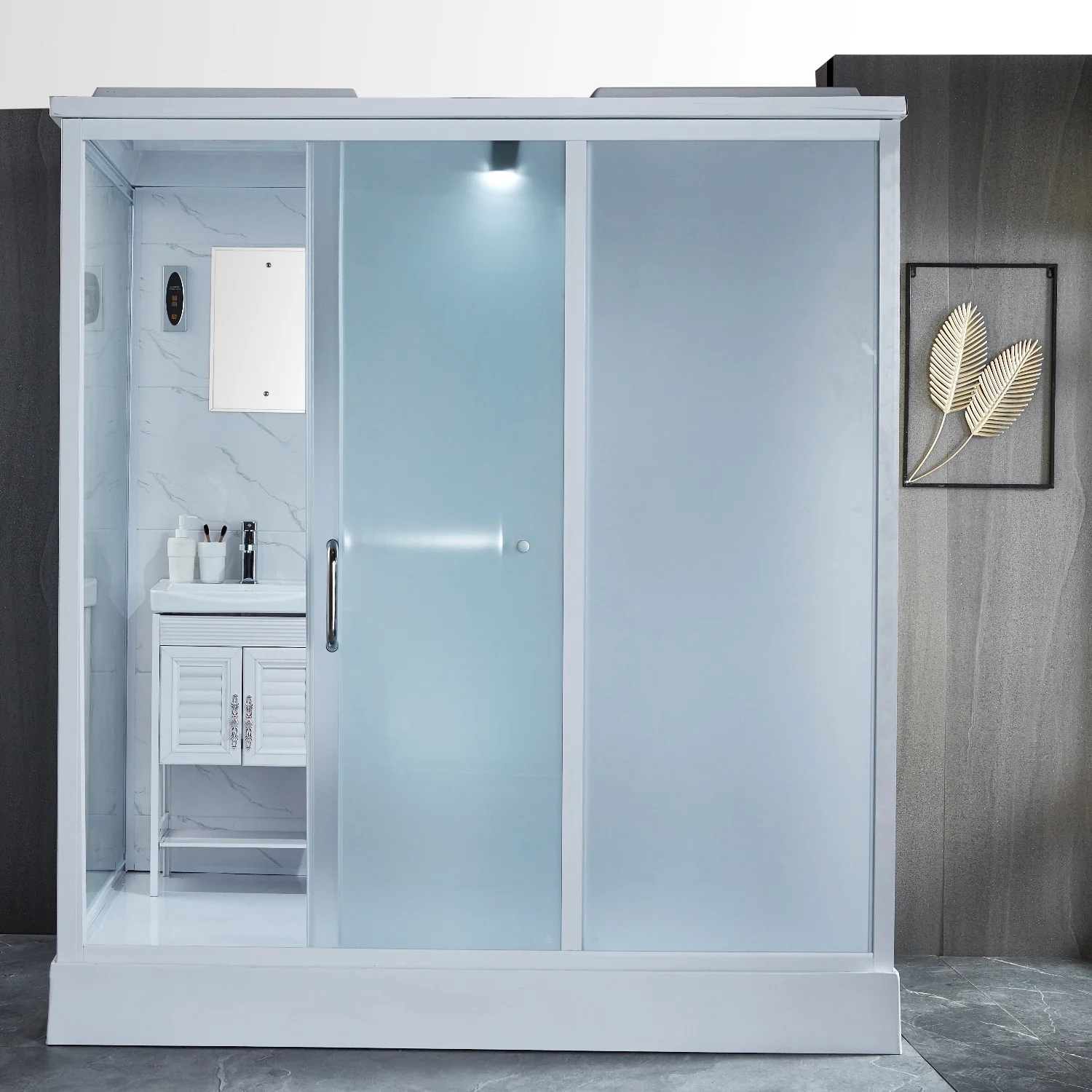 XNCP Integrated Modular Prefabricated Bathroom Pod Complete One-Piece Simple Shower Room Sliding Glass Toilet Shower Combination