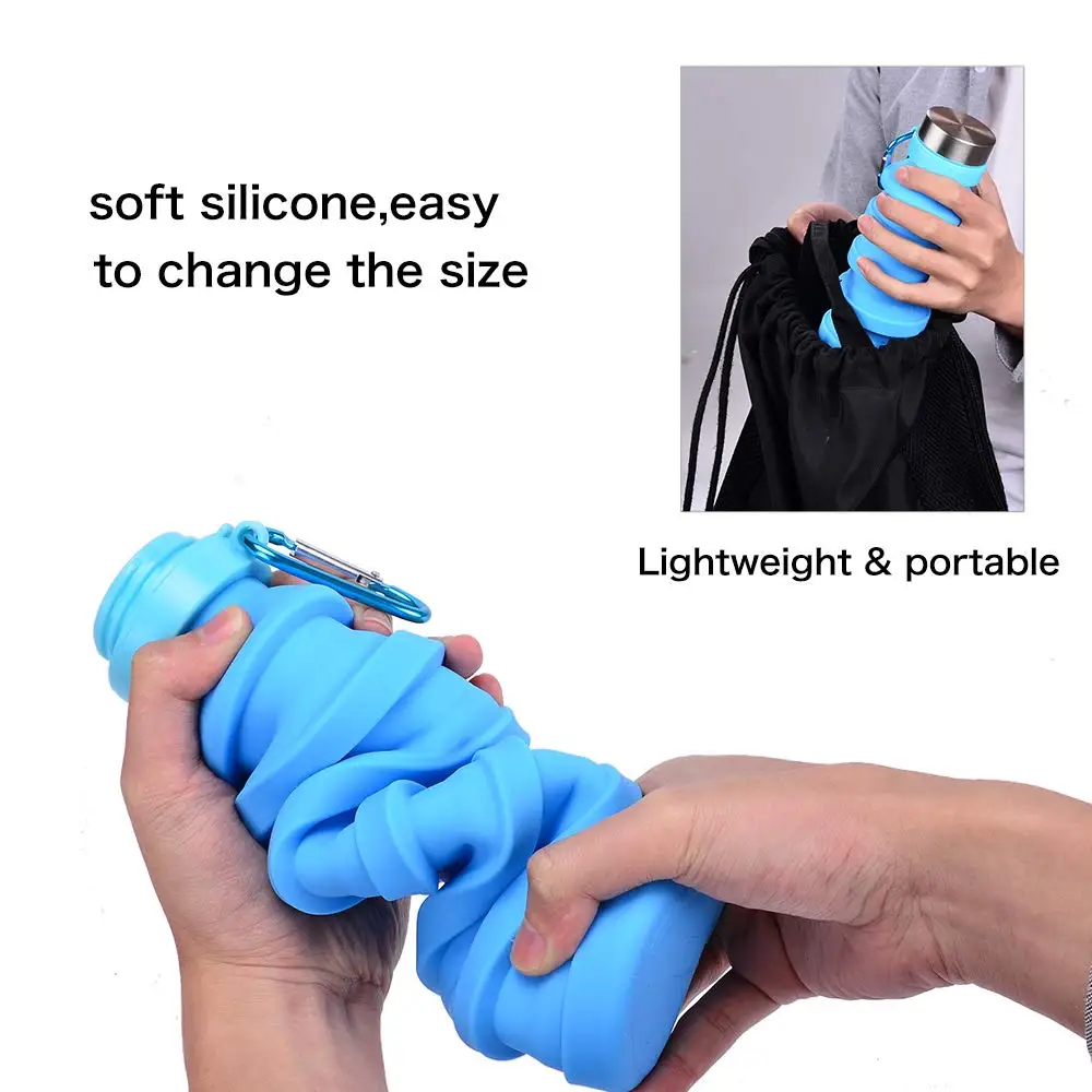 Регулируемая расширяемая силиконовая складная Спортивная бутылка для воды