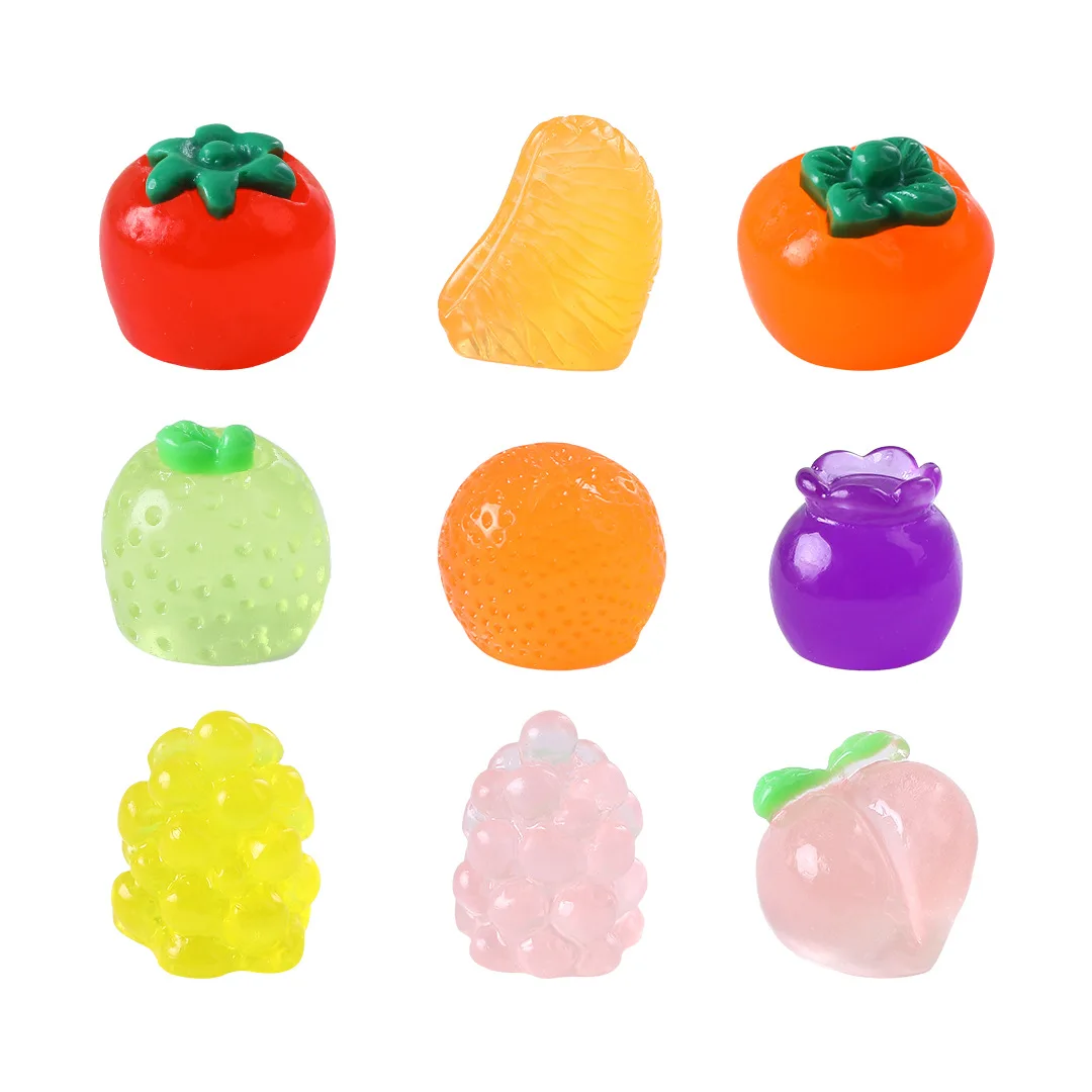 chunjun landscape simulation food play glow-in-the-dark small fruit cute granules diy decoration unblind box bag bottling