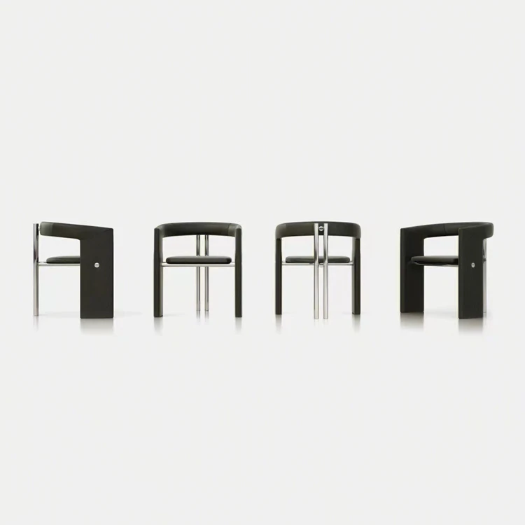 Italian designer to figure custom high-end restaurant leather chair villa restaurant chair dining chair