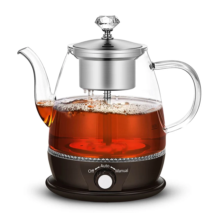 Стеклянный чайник на 1 л высококачественный бытовой Электрический бойлер со светодиодной