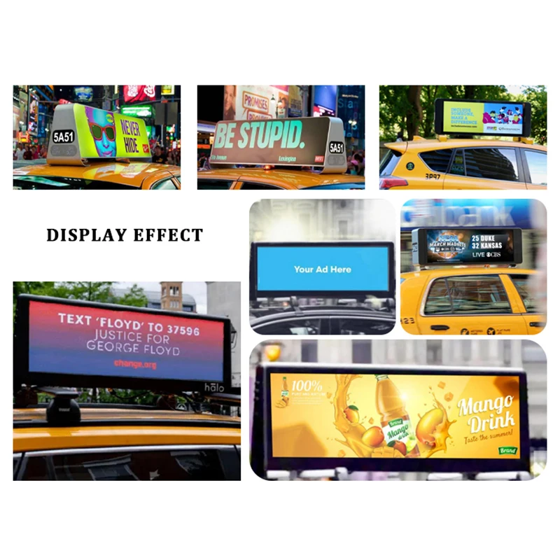Premium Materials Easy Installation Led Screen Factory Customization Full Color Car Top Taxi Led Display Screen