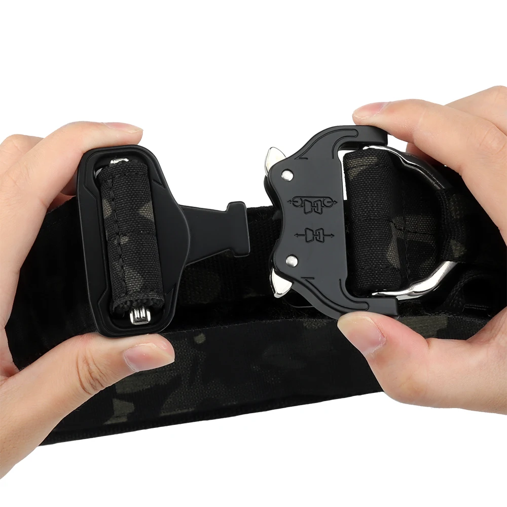 Canvas Quick Release Buckle Outdoor Sports Tactical Training Woven Multicam Black Men  Casual Webbing Tactical Belt