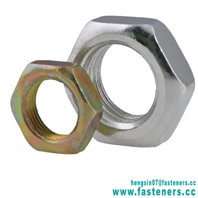 Hot Sale Factory Price Galvanized Thin Hexagon Nut with Fine Pitch Thread M7 - M16 Customized Hex Thin Nuts