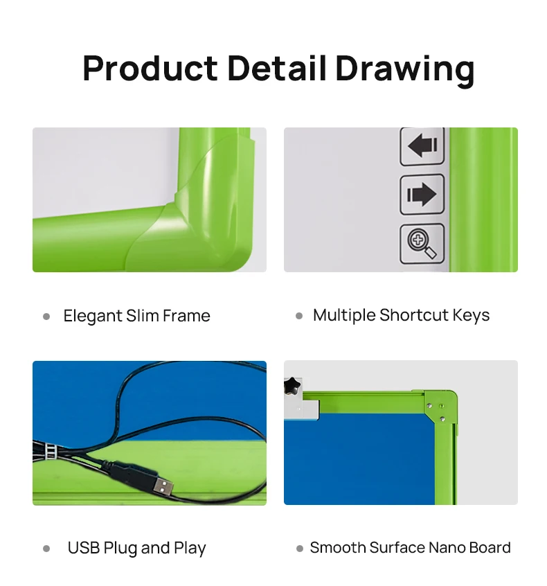 Classic Smart Electronic Whiteboard USB Interface 20-Touch Screen  Conference Class Whiteboard Plastic Interactive Board